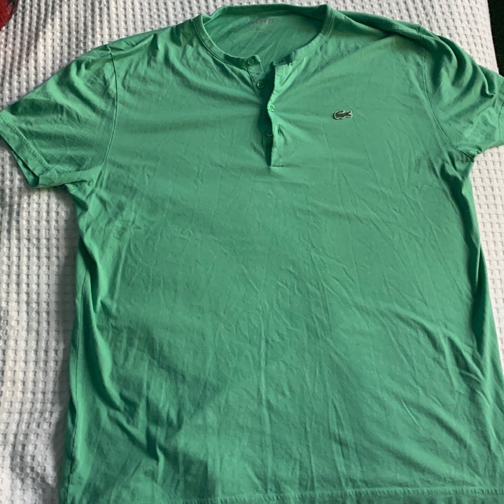 Lacoste Men's Henley Neck Cotton Jersey T-Shirt Size Large